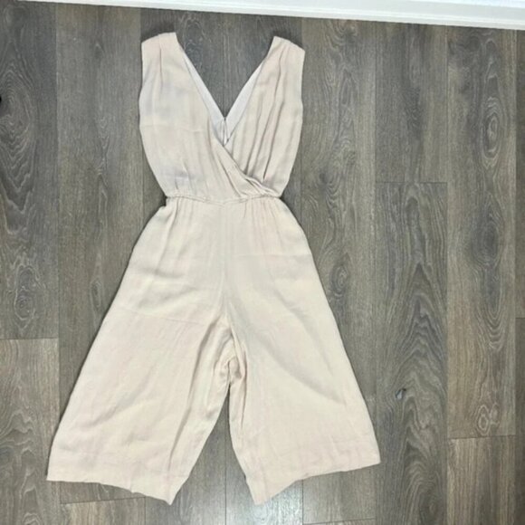 Babaton Aritzia Maximillian Jumpsuit Wide Leg Crop Denude Beige Taupe Size XS - Picture 10 of 15